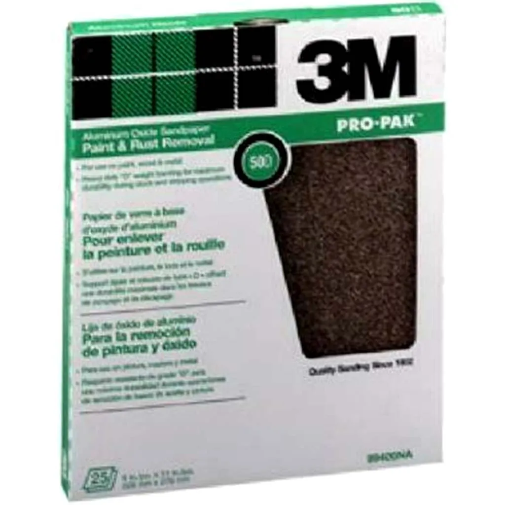 Aluminum Oxide Sheets for Paint and Rust Removal 9in x 11in 60D Grit 25ct
