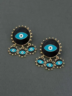 Black Steph Evil Eye Danglers