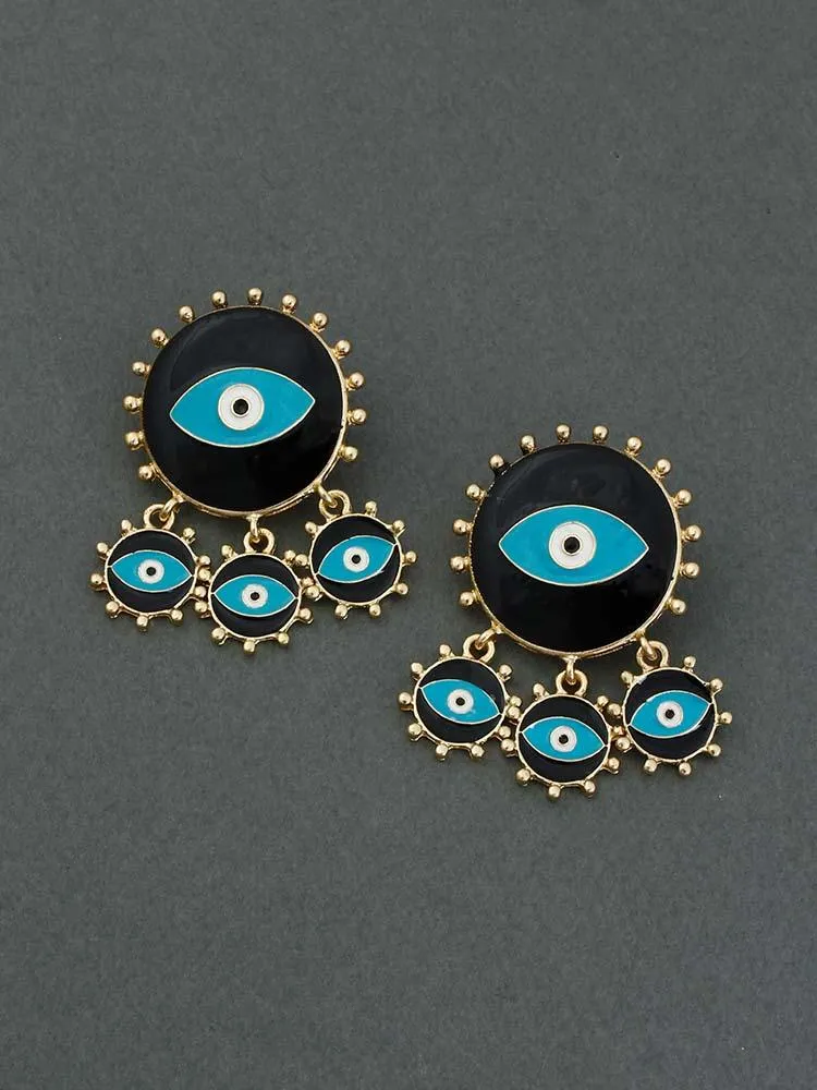 Black Steph Evil Eye Danglers