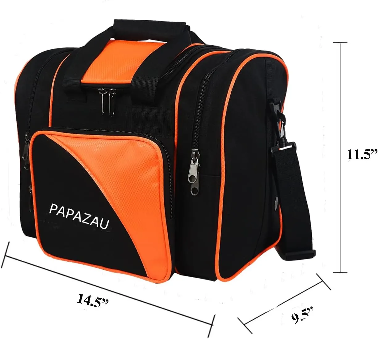 Bowling Bag for Single Ball - Single Ball Tote Bag with Padded Ball Holder - Fits a Single Pair of Bowling Shoes Up to Mens Size 14