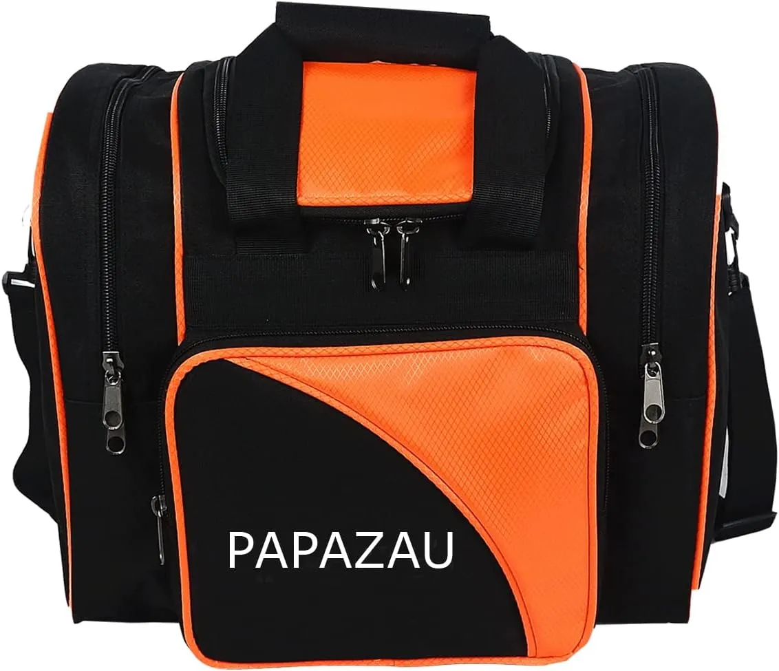 Bowling Bag for Single Ball - Single Ball Tote Bag with Padded Ball Holder - Fits a Single Pair of Bowling Shoes Up to Mens Size 14