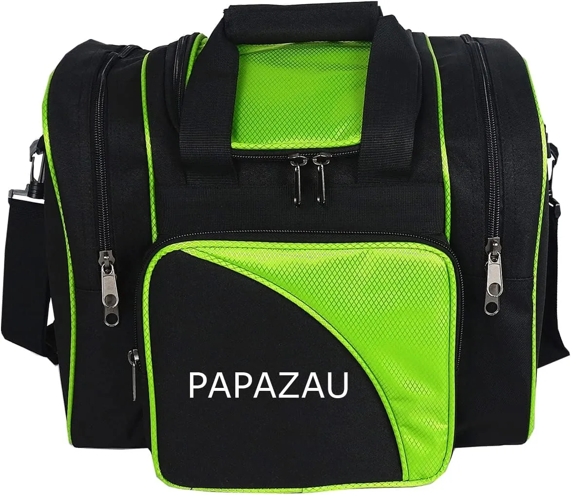 Bowling Bag for Single Ball - Single Ball Tote Bag with Padded Ball Holder - Fits a Single Pair of Bowling Shoes Up to Mens Size 14