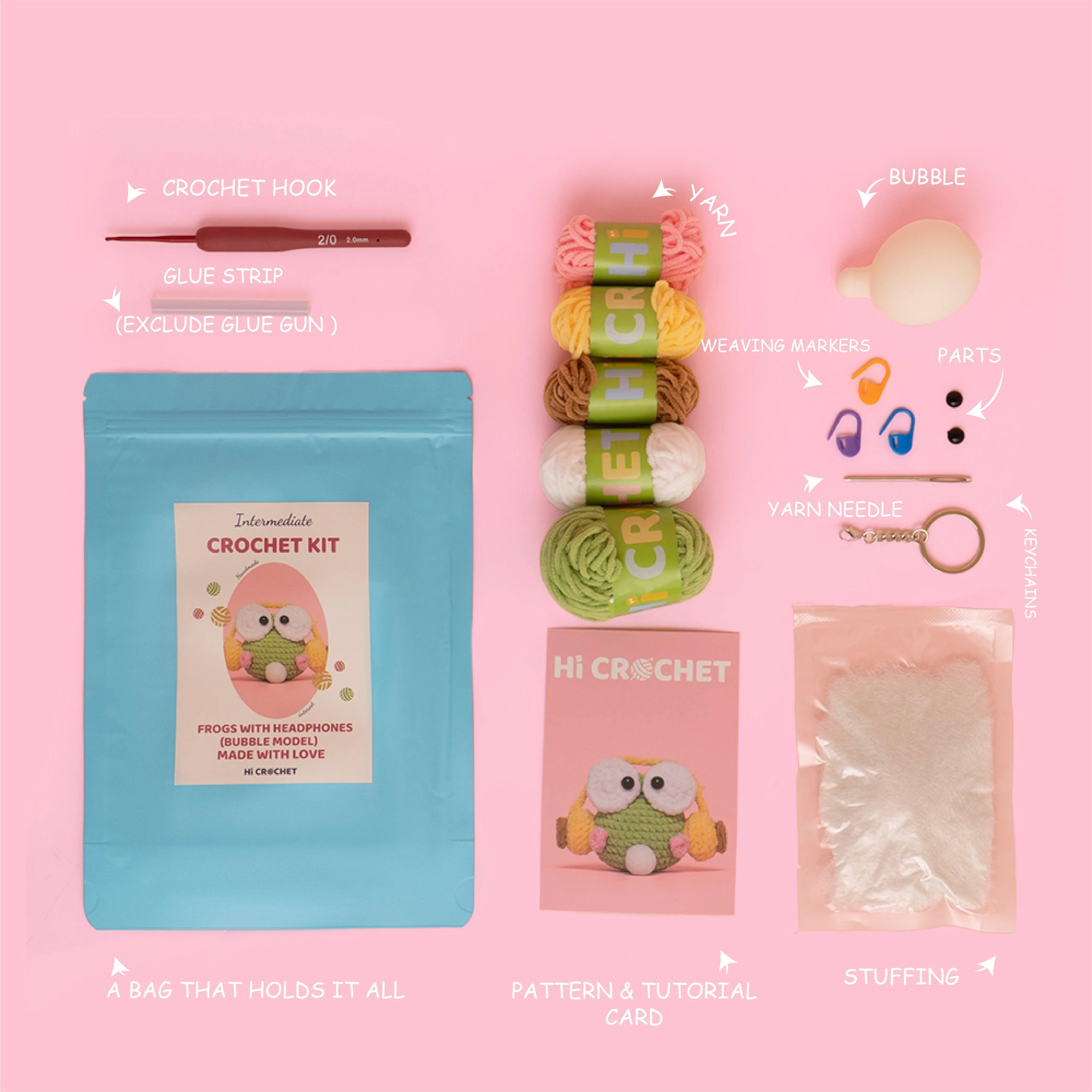 Bubble Frog Crochet Kit With Headphones