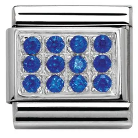 Classic PAVE,S/Steel,CZ 925 silver Blue    330307/04