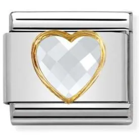Classic S/Steel, Bonded Yellow Gold & Heart Faceted CZ White 030610/010