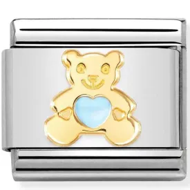 Classic SYMBOLS steel, enamel, 18k gold Blue Bear  030272/65
