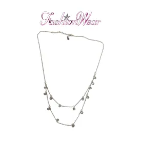 DAINTY DROP CIRCLE STIRLING SILVER NECKLACE