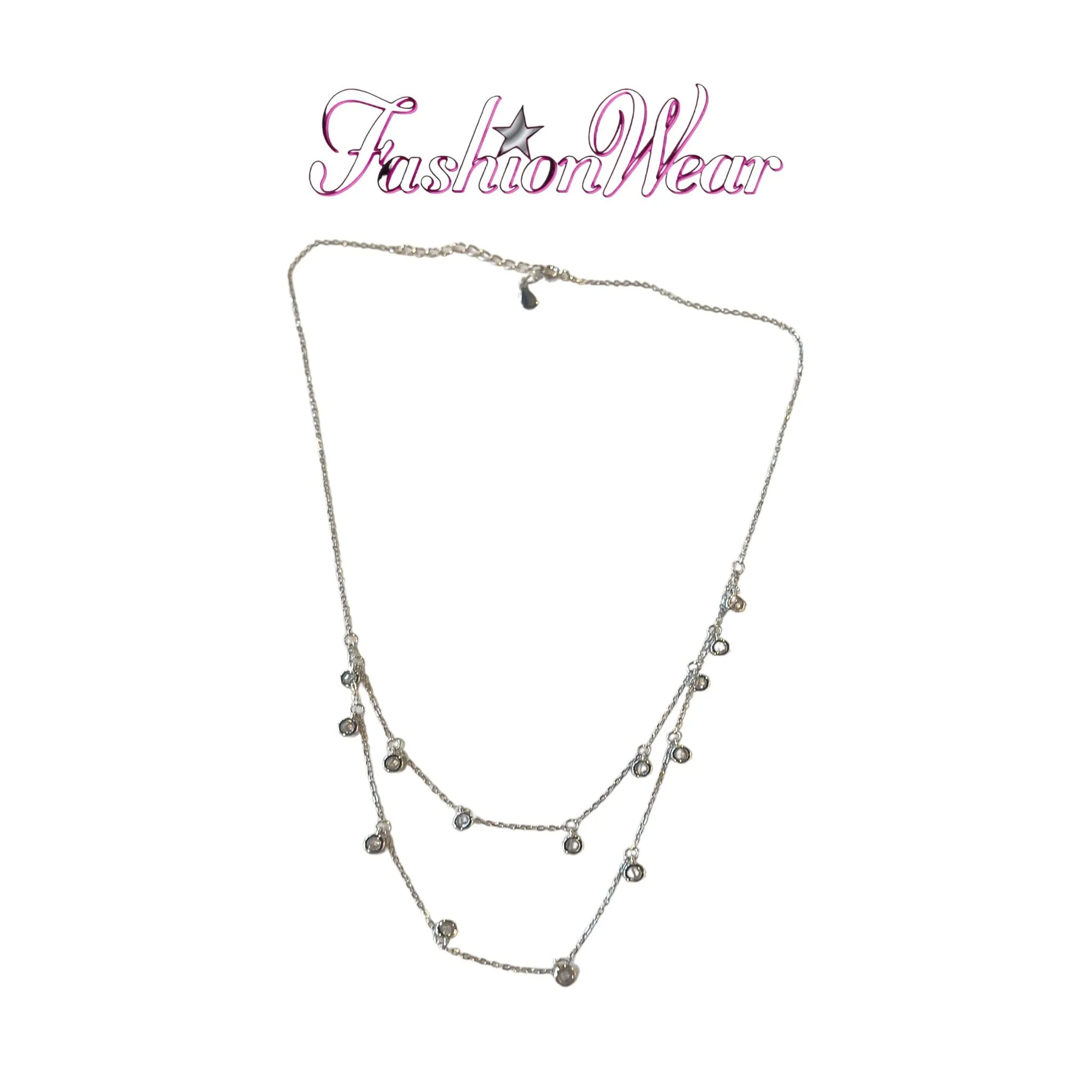DAINTY DROP CIRCLE STIRLING SILVER NECKLACE