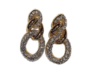 EARRING LINK RHINESTONE