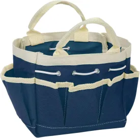 HARFINGTON Garden Tool Bag 5.9" x 3.94" x 5.9" Large Oxford Waterproof with Pockets Garden Tote Bag Gardening Plant Tool Organizer Storage Carrier Store for Outdoor Women Men, Dark Blue