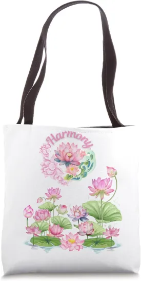 Harmony (Lotus, Lotus Pond, Wave) Inspiration Tote Bag