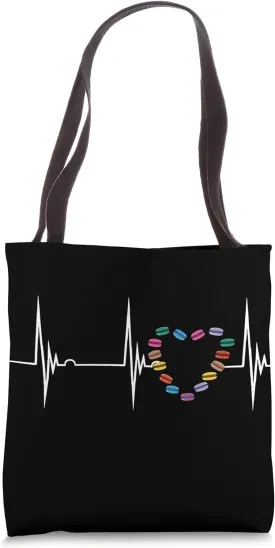 Heartbeat EKG Pulse Macaron Cookie Macaron Baker Macarons Tote Bag