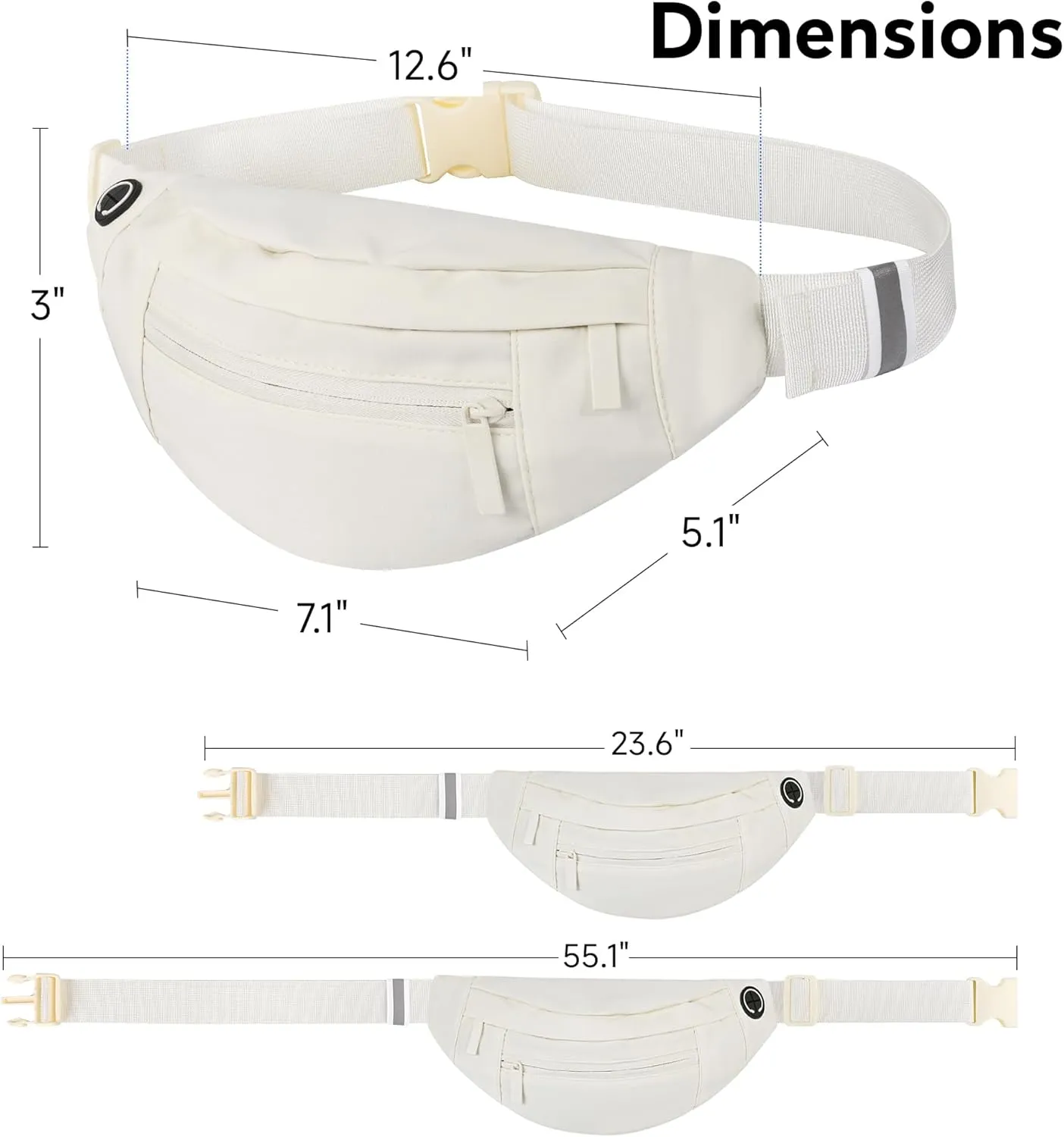 Large Fanny Pack For Women And Man Crossbody Bag Cross body Bag With Adjustable Strap For Travel Running Hiking Walking Workout Beige