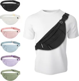 Large Fanny Pack For Women And Man Crossbody Bag Cross body Bag With Adjustable Strap For Travel Running Hiking Walking Workout Black