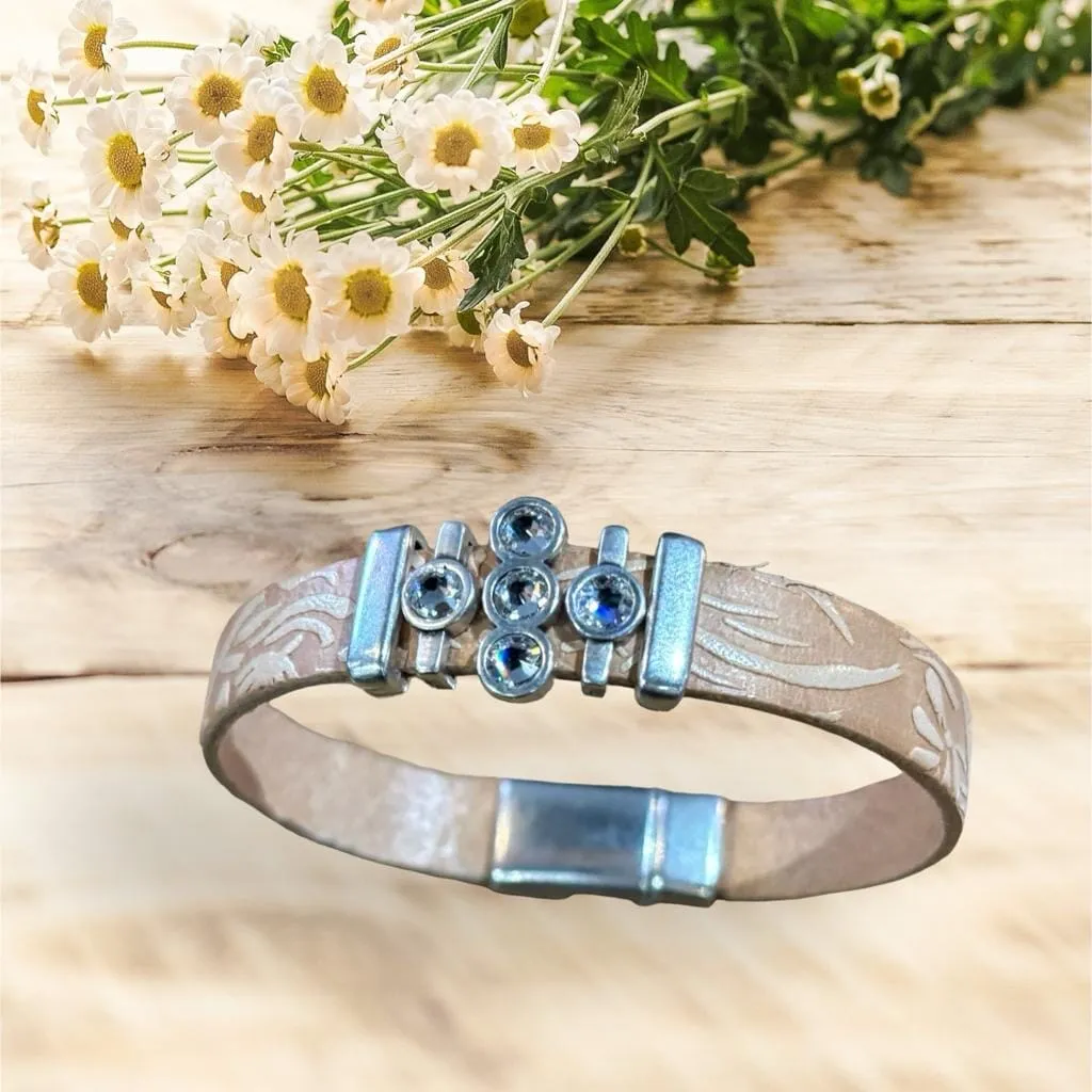 LEATHER CRYSTAL STONE BRACELET