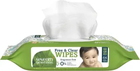 Seventh Generation Thick & Strong Free and Clear Baby Wipes with Flip Top Dispenser, 768 Count