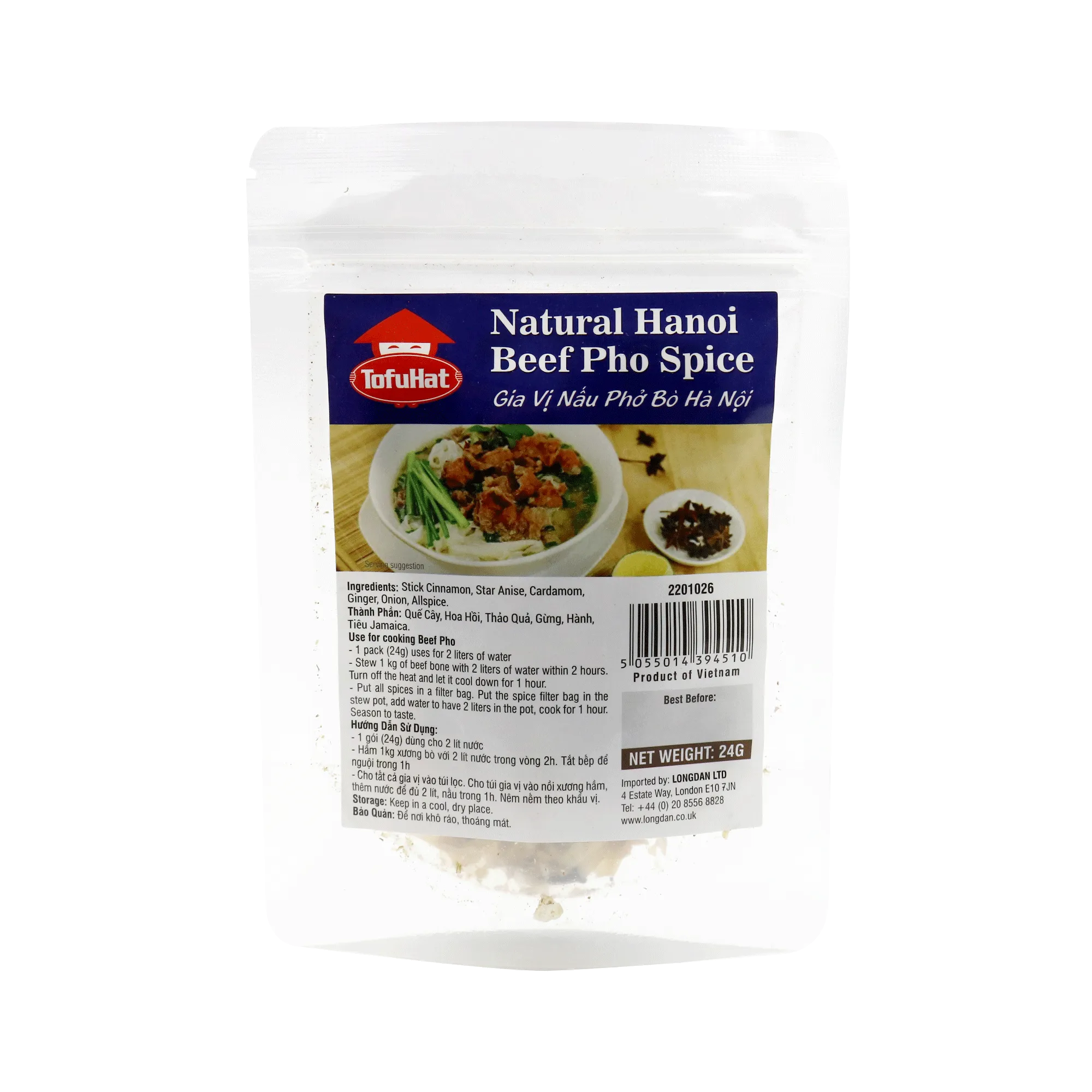 Tofuhat Natural Ha Noi Beef Pho Spice 24g