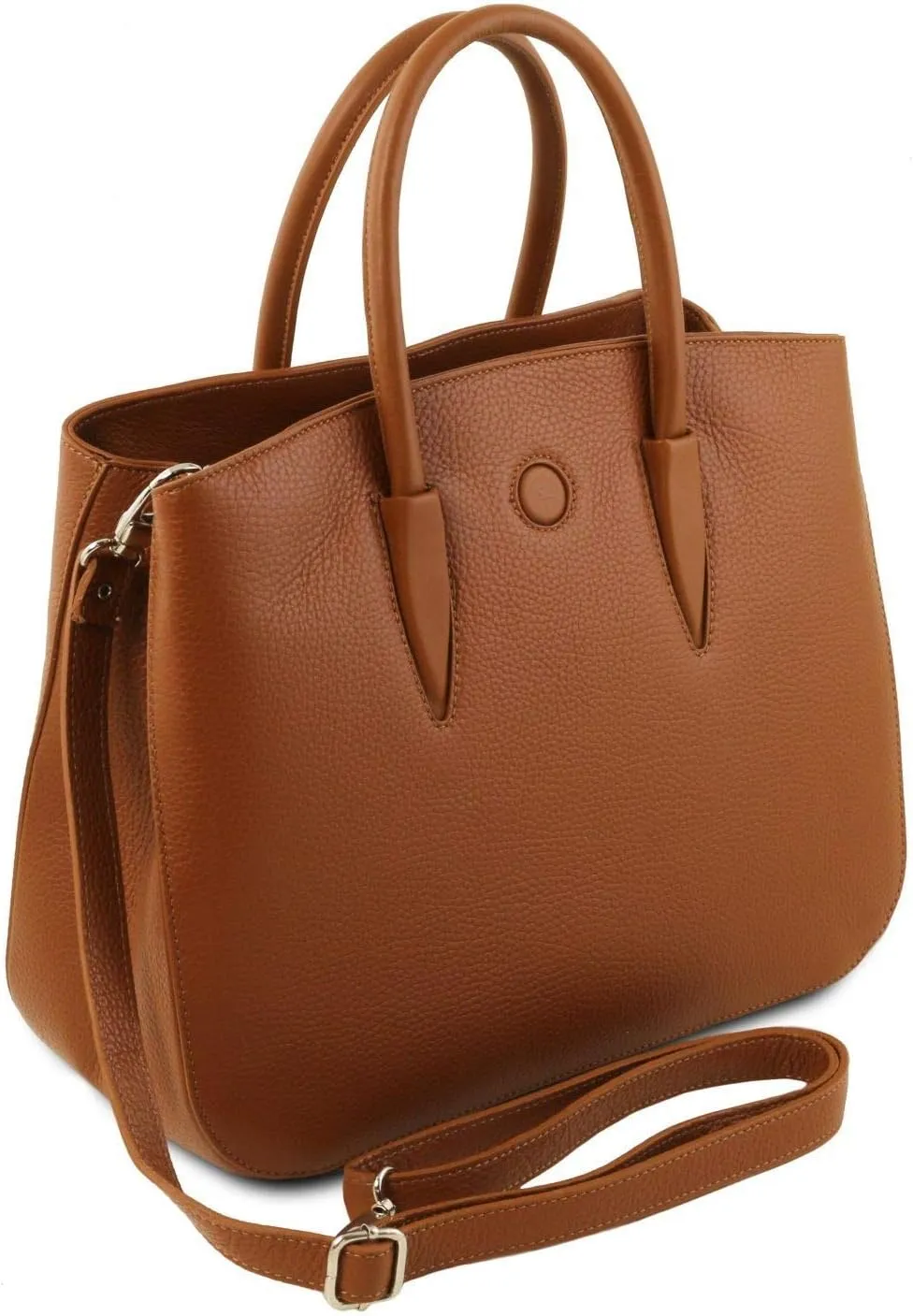 Tuscany Leather Camelia Leather Handbag - TL141728 (Cognac)