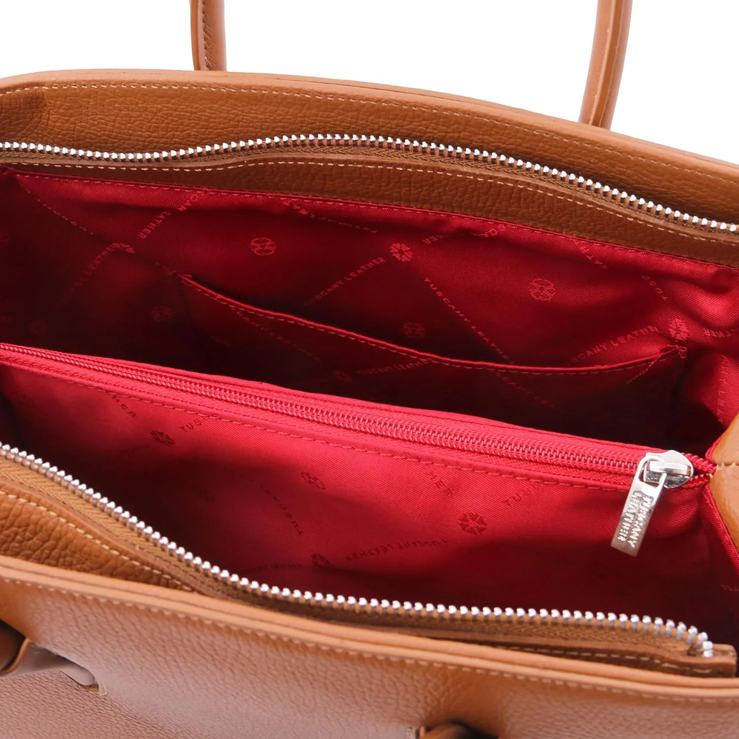 Tuscany Leather Camelia Leather Handbag - TL141728 (Cognac)