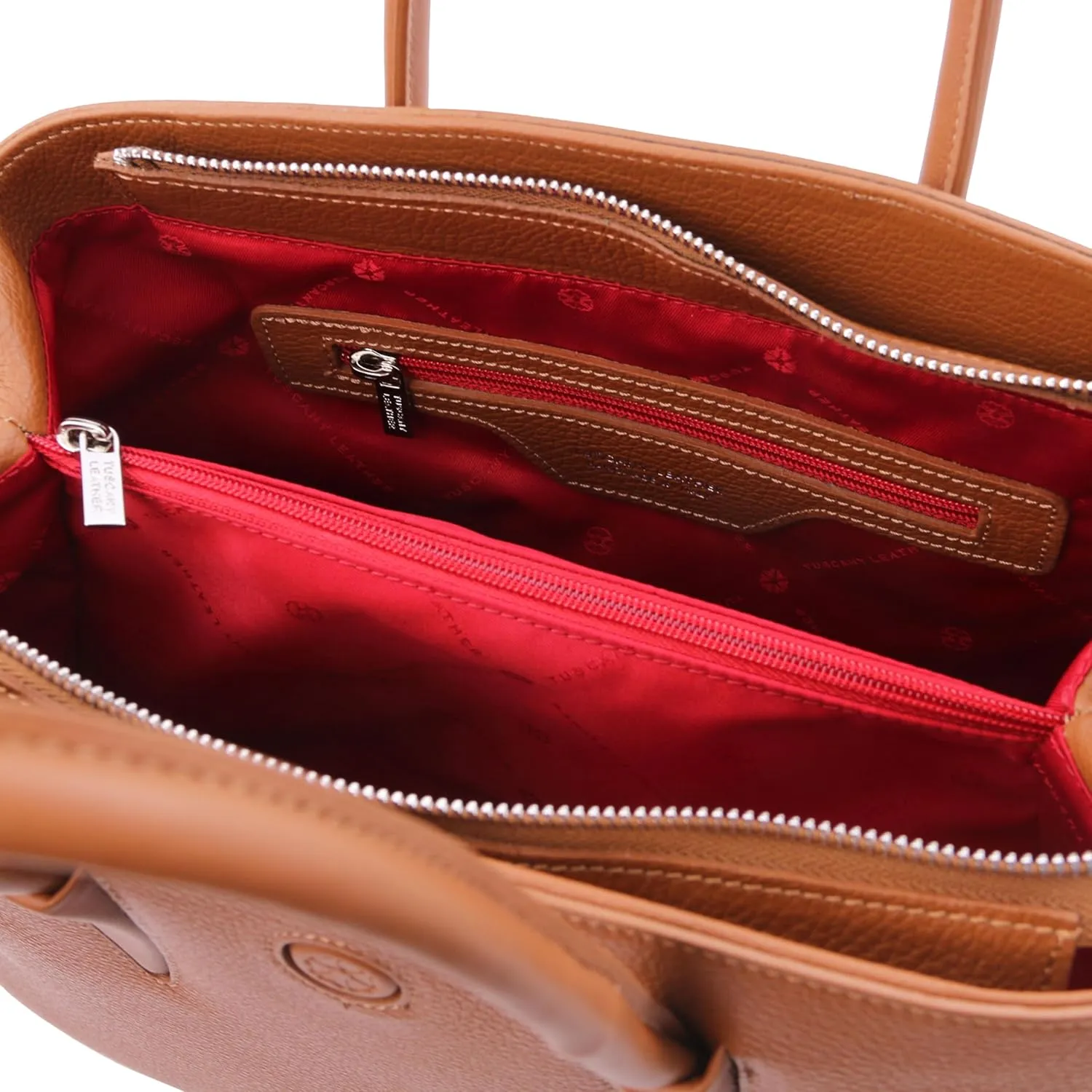 Tuscany Leather Camelia Leather Handbag - TL141728 (Cognac)