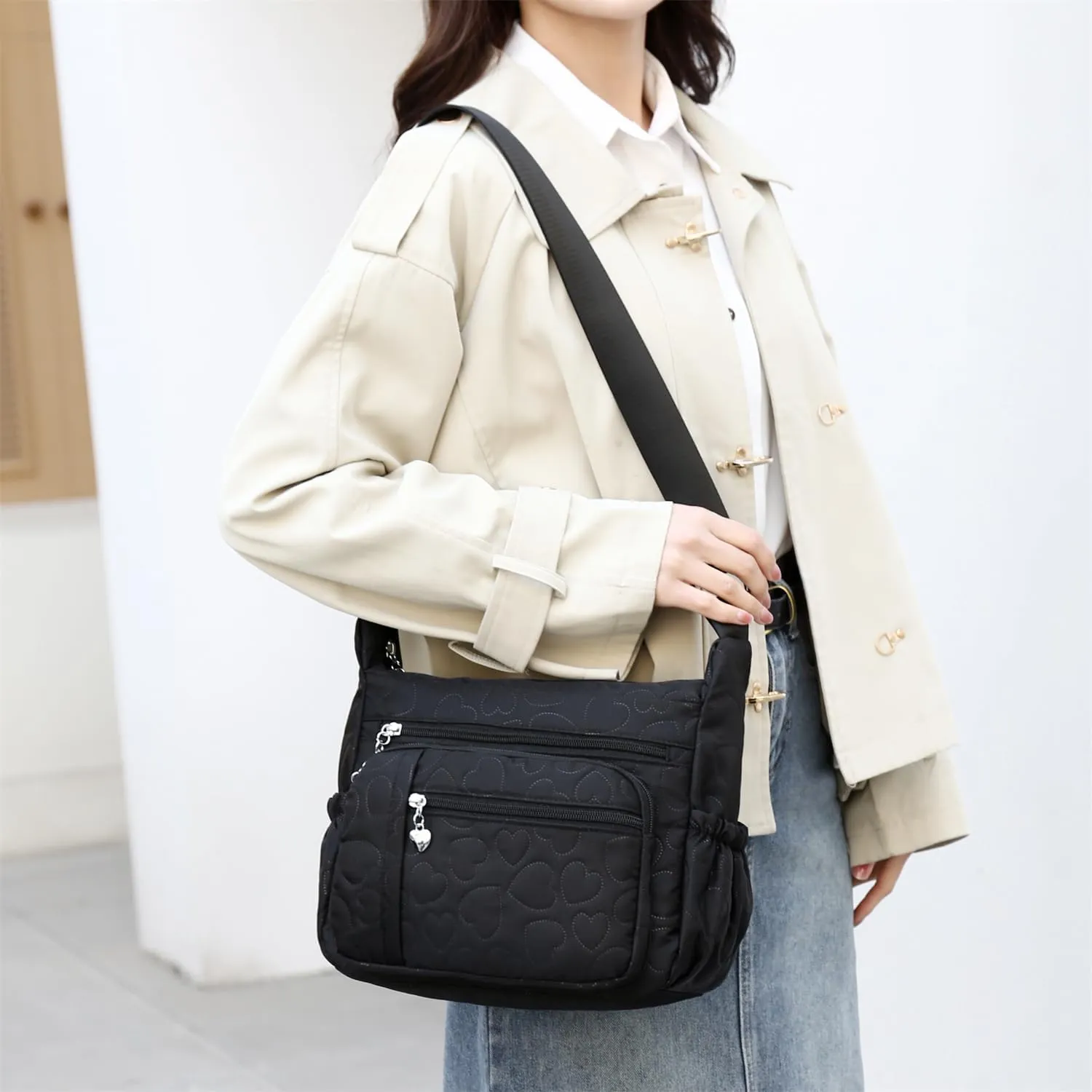 Women Shoulder Handbag Roomy Multiple Pockets Bag Ladies Crossbody Purse Tote Top Handle Satchel