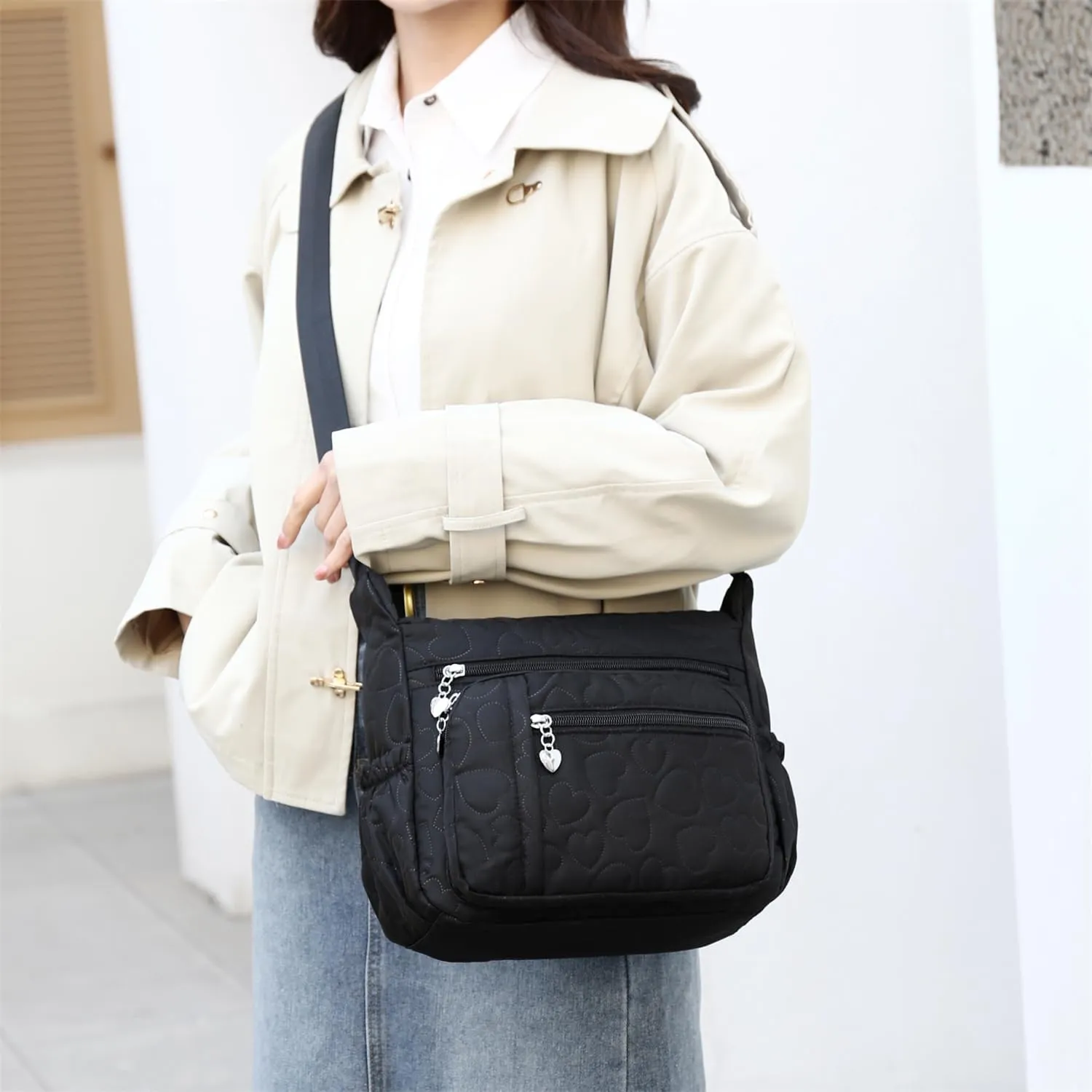 Women Shoulder Handbag Roomy Multiple Pockets Bag Ladies Crossbody Purse Tote Top Handle Satchel