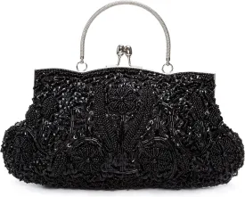Women's Evening Handbags Vintage Beaded Sequin Design Clutch Purse for Wedding